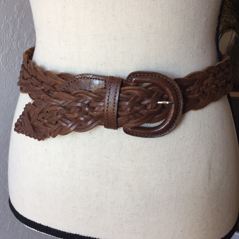 Leather Braided Fishtail Brown Belt